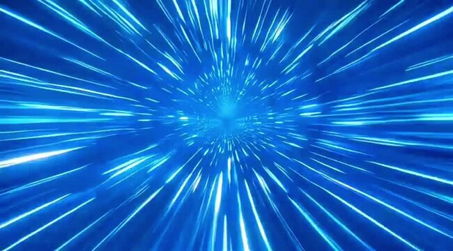 Abstract Blue Hyper Space Warp Speed Motion Graphic Background
