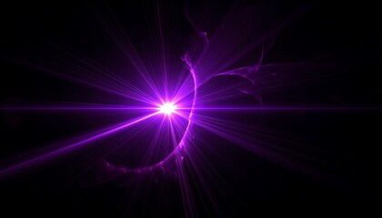 Obraz premium Radiant purple glow amidst darkness, a focal point of vibrant light with wispy details, against a black background