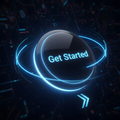 Fototapeta premium Futuristic Get Started Button Technology Interface