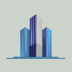 Obraz premium Modern Abstract Skyscraper Group Illustration Symbolizing Urban Business and Corporate Architecture Development