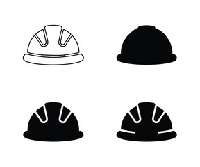 Fototapeta premium Construction safety helmet set, Hard hat protection symbol for industry, Engineering, and worker safety