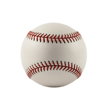 Baseball with red stitching isolated on transparent background