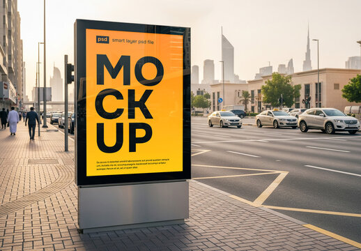 A digital outdoor billboard advertising screen