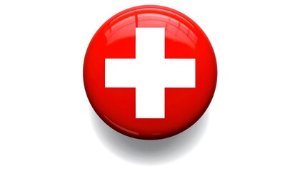 Obraz premium Red and White Medical Cross Symbolizing Healthcare and Swiss National Identity