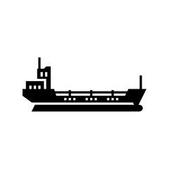 Fototapeta premium tanker ship glyph icon. Oil tanker ship solid illustration.