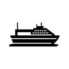 Cargo ship glyph icon. vessel solid illustration.