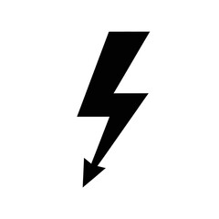 Black Lightning Bolt Symbol - High Voltage Hazard Warning.
