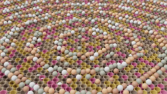 Abstract 3D Motion Design of Multicolored Spheres Ejecting from Circular Tubes in Smooth Wave-Like Motion Dynamic Flow Composition for Modern Digital Backgrounds Branding Marketing and Creative Visual