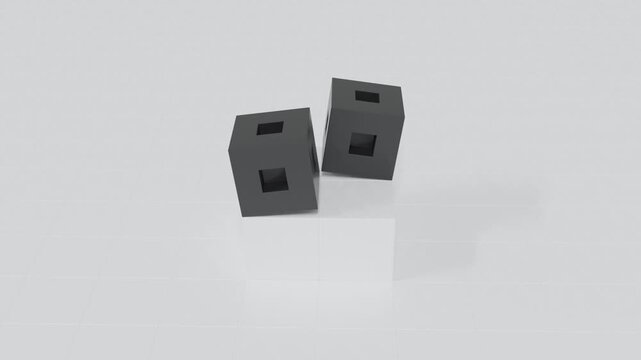 Abstract 3D background in black and white colors environment with harmonious cubic elements and smooth motion transitions creating elegant modern atmosphere