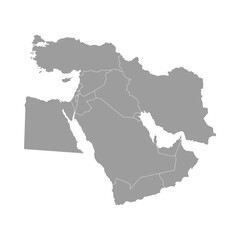 Obraz premium Map of Middle East. Vector illustration.