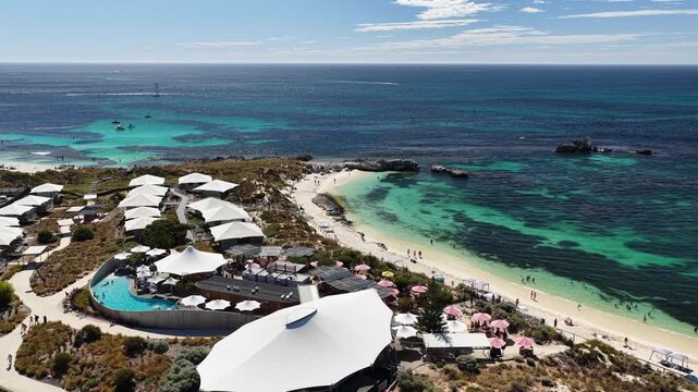 Pinky Beach Rottnest Island White Sand Aerial Views 4K Western Australia Travel Video