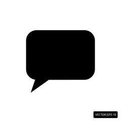 Naklejka premium Black Speech Bubble Icon for Communication.