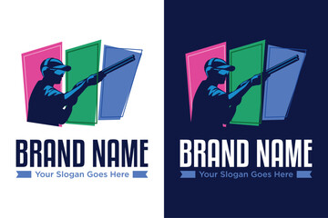 modern shooting sport illustration vector logo design © wastucitra