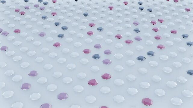 Abstract 3D Composition of White Black and Red Faceted Diamond Like Shapes on Clean White Background Minimal Geometric Design for Luxury Branding Advertising and Modern Digital Visualization