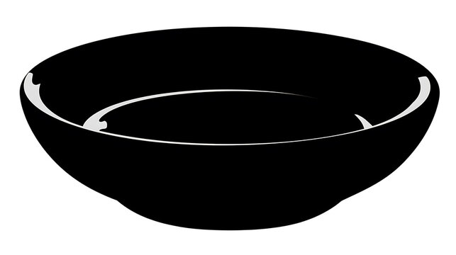 A simple minimalist black ceramic bowl