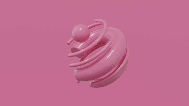 Elegant pink 3D composition featuring refined geometry and subtle contrast, suited for modern digital design, tranquil motion graphics, and polished abstract visuals