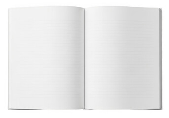 Naklejka premium Open blank notebook pages isolated on transparent background
