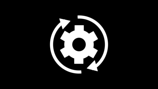 Sync process, icon reload set, circle arrow with gear wheel, recycling recurrence, renewal sync processing icons, synchronization, setting symbol