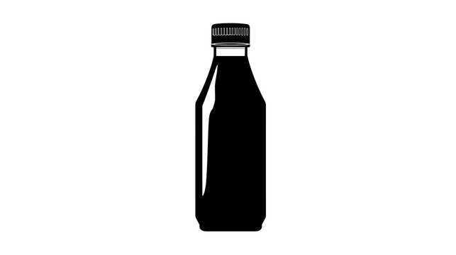A sleek bottle silhouette with a dark liquid inside