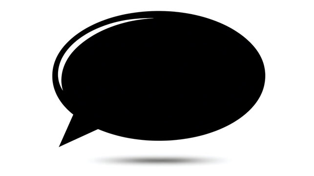 A black speech bubble silhouette, perfect for conveying messages and ideas