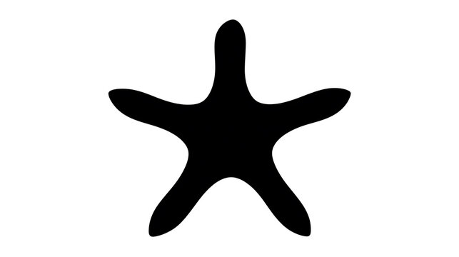 A black silhouette of a starfish against an isolated backdrop