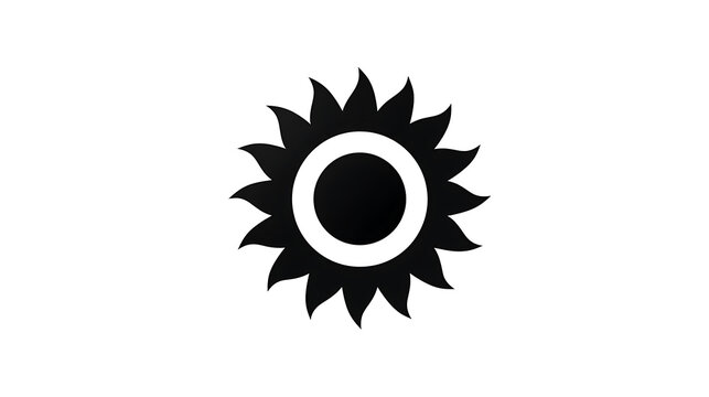 Abstract sun symbol in black and white