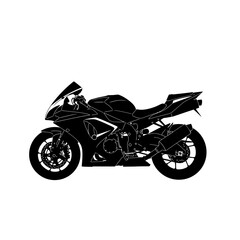 Obraz premium Sleek Black Motorcycle Silhouette on White Background.