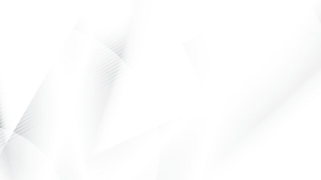 Abstract white and gray color, modern design stripes background with geometric shape and glowing light. Vector illustration.