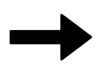 A large black arrow pointing to the right isolated on transparent background