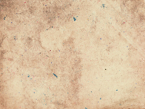 Grunge background texture. Vintage recycled paper with dirt and scratches. Baige paper background