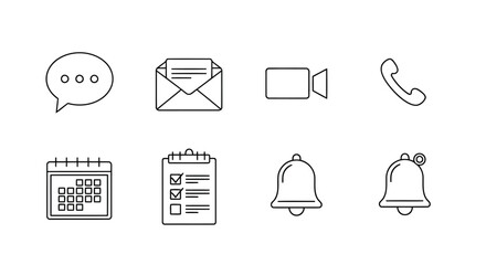 Fototapeta premium Communication and organization icons: chat, mail,, phone