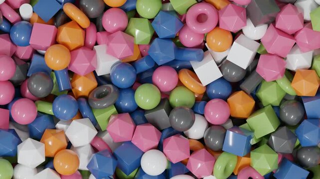 Abstract 3d animation with geometric movement in a seamless loop suitable for UI mockups, digital installations, brand visuals, and immersive creative content