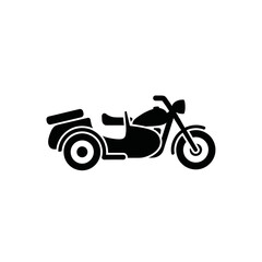 Obraz premium Motorcycle with Sidecar - Classic Transportation Icon Illustration.