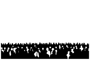 Naklejka premium Minimal Crowd Silhouette People Group Vector Set