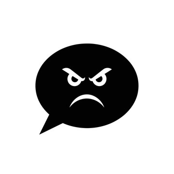 Angry Speech Bubble with Aggressive Expression.