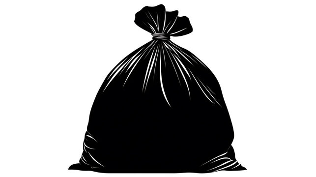 A filled garbage bag, ready for disposal, representing waste management and environmental concerns