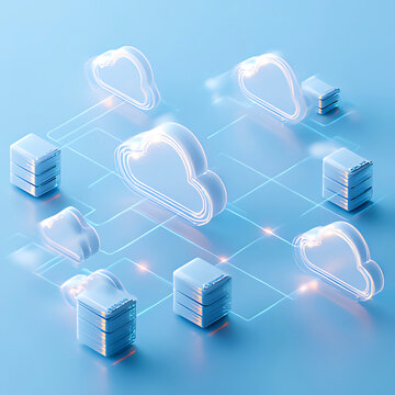 Cloud Computing Network with Interconnected Servers and Data Storage