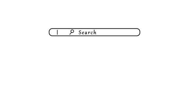 Search bar animation on transparent background with blue frame and blinking cursor for web interface design. Searching concept animation. Digital browsing tool online searching concepts.