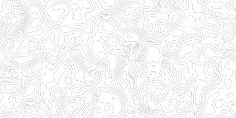 Minimal white topography line grid outline counter map. Landscape wavy topography relief discovery area white, black line background.