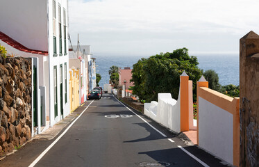 Santa Cruz de La Palma street with town houses, Spain, Canaries