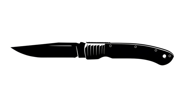 A sleek black knife, a symbol of utility and craftsmanship. The image features the intricate details of a meticulously designed blade.