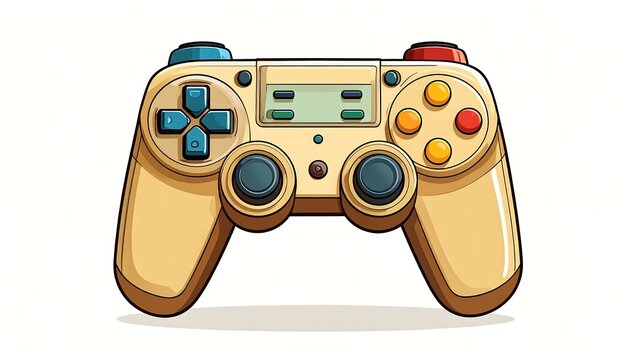 Vintage Game Controller Illustration - A Retro Gaming Device.