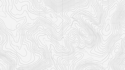 Topographic Map Background with Black Contour Lines and Grid Pattern, Minimalist Elevation Map Design for Outdoor, Travel, Geography and Engineering Projects © anang