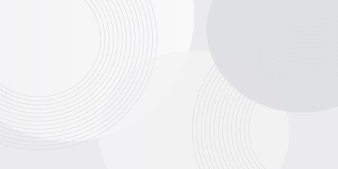 White geometric abstract background overlap layer on bright space with lines effect decoration. Modern graphic design element circles style concept for banner.