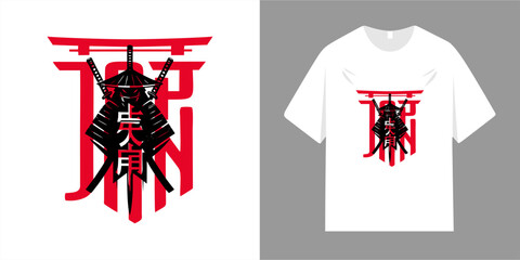 Japanese Samurai t-shirt design. Urban grunge typography and street graphics. Vector illustration designs for slogan t-shirts, t-shirts, fashion graphics, prints, tees, and hoodies. © DEWIMURNI
