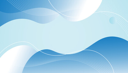 Abstract Blue Fluid Wave Background with Soft Gradient Lines