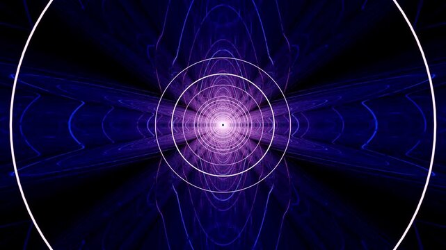 Bright multicolor tunnel with glowing linear beams in endless loop, optimized for use in creative editing, trailers and digital showcases