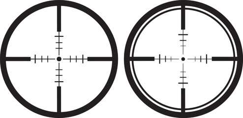 Two rifle scope reticle icons, crosshair symbol for targeting