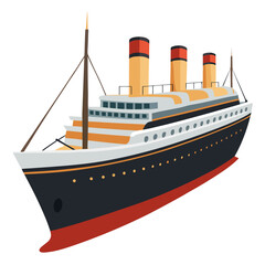 Obraz premium Vintage ocean liner ship sailing through open waters