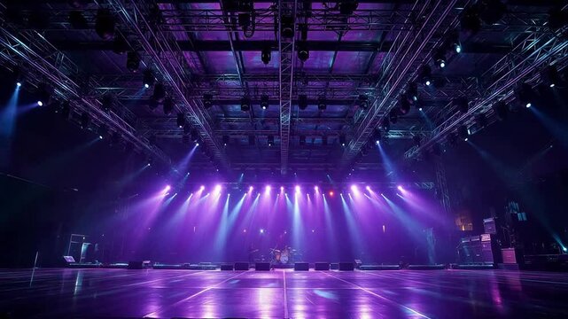 Empty concert stage with lighting